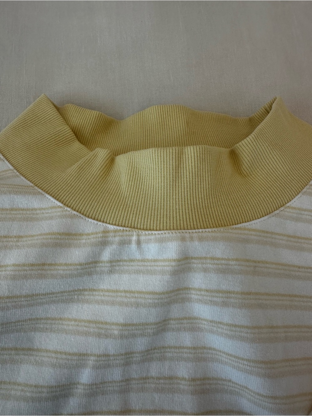 Parke Summerland yellow striped mockneck - Picture 2 of 5